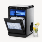Hicloud Nugget Ice Maker Countertop, 44.9 lbs Daily Output, Soft Chewable Ice in 10 Minutes, 2.65 lbs Storage Capacity, Quiet Operation