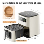 Hicloud 7.5QT Air Fryer, 1600W Multifunction Airfryer with Visible Window, Adjustable Time＆Temperature, Nonstick, 85% Less Oil