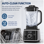 Hicloud 1800W 2-in-1 Blender and Grinder Combo, 68oz Countertop Blender with 27oz Grinding Cup, Professional High-Speed Motor