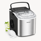 Hicloud Portable Countertop Ice Maker, 9 Bullet Ice Cubes in 6 Minutes, 26lbs Daily Output, Self-Cleaning Function