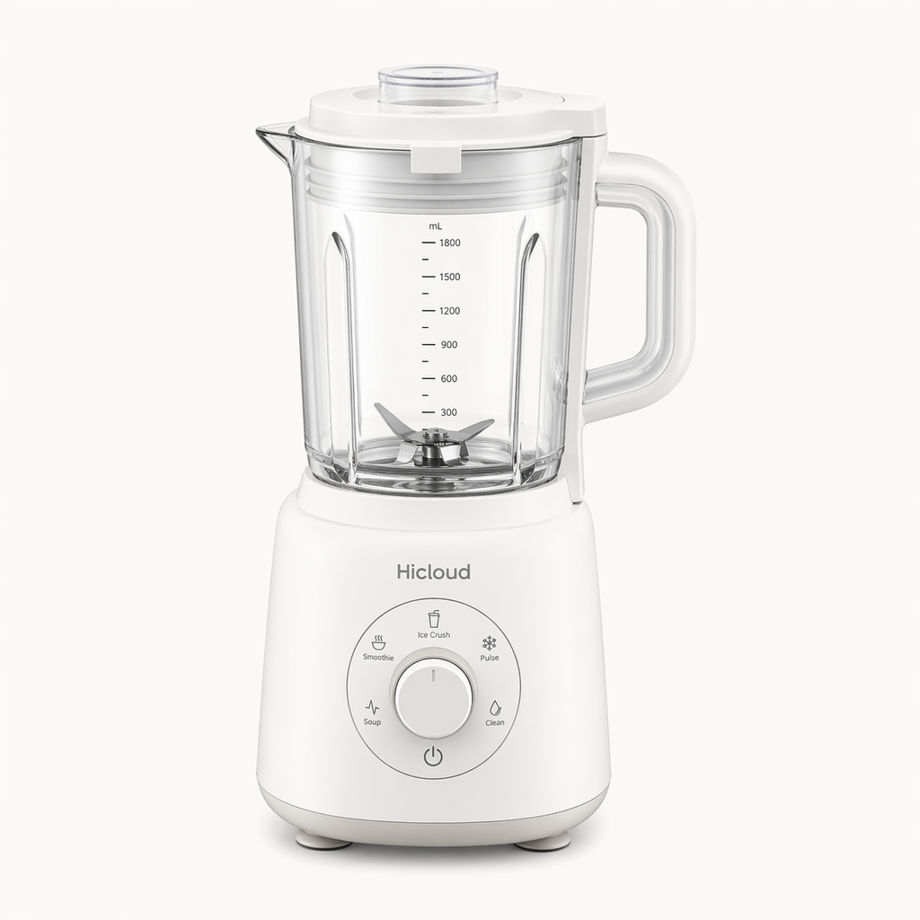 Hicloud 3-in-1 Blender & Food Processor Combo, 800W Peak Power Kitchen System with 48oz Glass Jar, 20oz Travel Cup