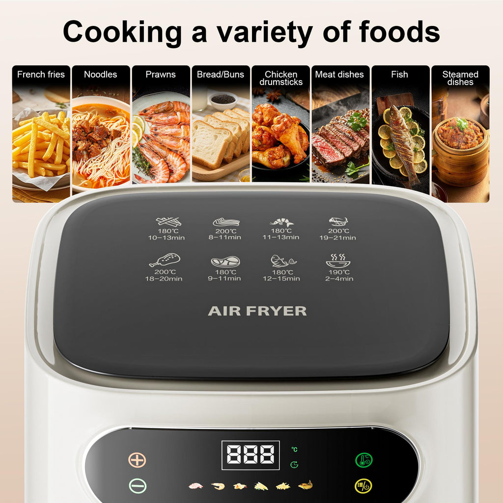 Hicloud 7.5QT Air Fryer, 1600W Multifunction Airfryer with Visible Window, Adjustable Time＆Temperature, Nonstick, 85% Less Oil