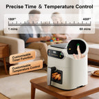 Hicloud 7.5QT Air Fryer, 1600W Multifunction Airfryer with Visible Window, Adjustable Time＆Temperature, Nonstick, 85% Less Oil