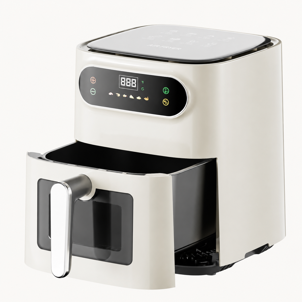 Hicloud 7.5QT Air Fryer, 1600W Multifunction Airfryer with Visible Window, Adjustable Time＆Temperature, Nonstick, 85% Less Oil