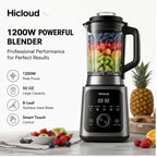 Hicloud 1200W Professional Blender, 50oz Countertop Blender with Smart Touch Control & 8-Leaf Stainless Steel Blades