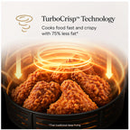 Hicloud 6qt Air Fryer with TurboCrisp Technology, 4-in-1 Compact Countertop Oven with EverGood Ceramic Nonstick Coating