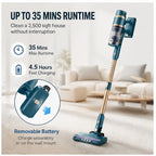 Hicloud Cordless Vacuum Cleaner, 35Kpa/45min/7-in-1 Stick Vacuum with Foldable Pole
