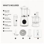 Hicloud 3-in-1 Blender & Food Processor Combo, 800W Peak Power Kitchen System with 48oz Glass Jar, 20oz Travel Cup