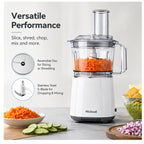 Hicloud 12-Cup Food Processor, Stack & Snap Design with Extra Large Feed Chute, Reversible Slicing & Shredding Disc