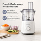 Hicloud 10-Cup Food Processor with Accessories by Drew Barrymore, 500W Motor with Variable Speed Control
