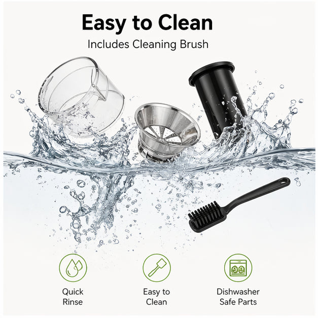 Hicloud Juicer, 3-Inch Wide Feed Chute for Whole Fruits & Vegetables, Stainless Steel Centrifugal Juicer with 2 Speeds