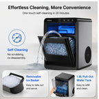 Hicloud Nugget Ice Maker Countertop, 44.9 lbs Daily Output, Soft Chewable Ice in 10 Minutes, 2.65 lbs Storage Capacity, Quiet Operation