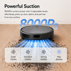 Hicloud 8000Pa Robot Vacuum and Mop Combo, Self-Emptying Robot Vacuum with Smart Mapping, 75 Days Hands-Free Cleaning