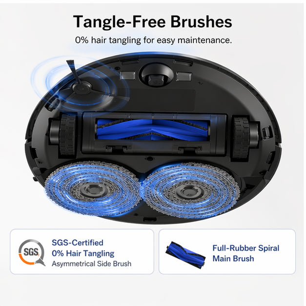 Hicloud 8000Pa Robot Vacuum and Mop, Self-Emptying Robot Vacuum with Auto Mop Washing, Drying and Obstacle Avoidance