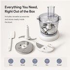 Hicloud 10-Cup Food Processor with Accessories by Drew Barrymore, 500W Motor with Variable Speed Control
