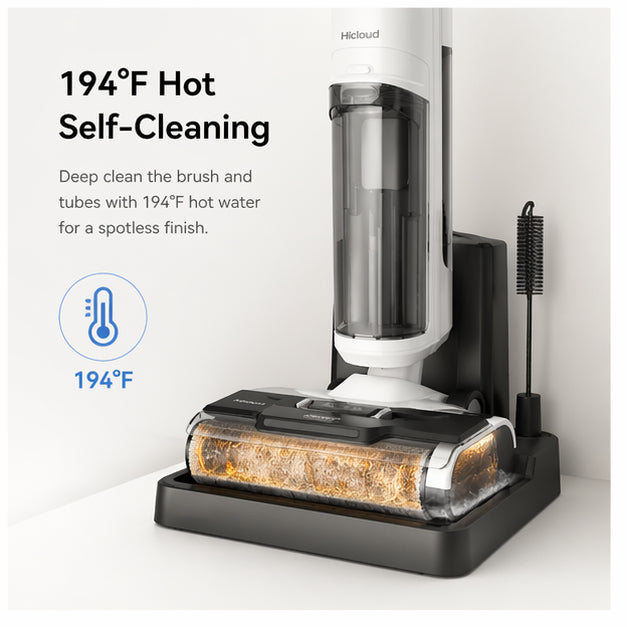 Hicloud Wet Dry Vacuum & Mop Combo, 18,000Pa Powerful Suction, 180° Lie-Flat Reach for Low Furniture