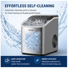 Hicloud Nugget Ice Maker, 35lbs Daily Production, First Batch in 10 Mins, Spiral Extrusion System for Restaurant-Style Ice.