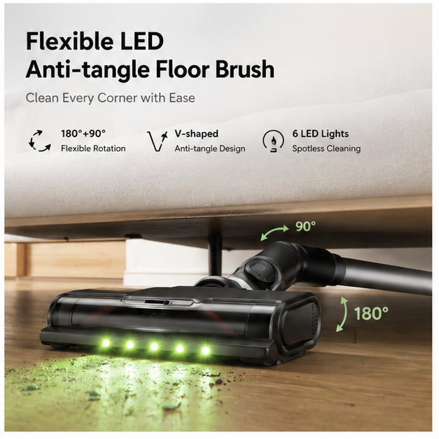 Hicloud Cordless Vacuum Cleaner 550W 55KPA 60Mins 2500mAh Lightweight Stick Vacuum Cleaner for Home Hardwood Floor Carpet Pet Hair