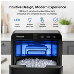 Hicloud Nugget Ice Maker Countertop, 44.9 lbs Daily Output, Soft Chewable Ice in 10 Minutes, 2.65 lbs Storage Capacity, Quiet Operation