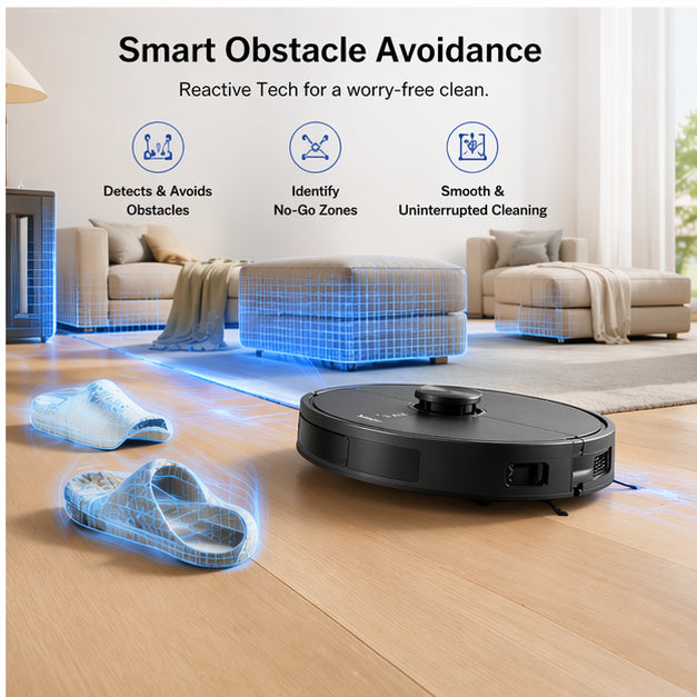 Hicloud 8000Pa Robot Vacuum and Mop, Self-Emptying Robot Vacuum with Auto Mop Washing, Drying and Obstacle Avoidance