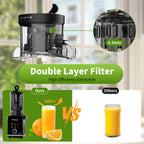 Hicloud 200W Juicer, Cold Press Juicer with 4.4" Large Feed Chute, Electronic 5-Speed Masticating Juicer Machines for Whole Vegetables & Fruits, High-yield Juice Maker, Easy Clean