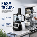 Hicloud Food Processor 12 Cup, Capable of Shredding/Cutting Strips/Slicing/Kneading Dough/Beating Eggs/Mixing, For Mincing Meat or Vegetables, 3-Speed Settings + Pulse