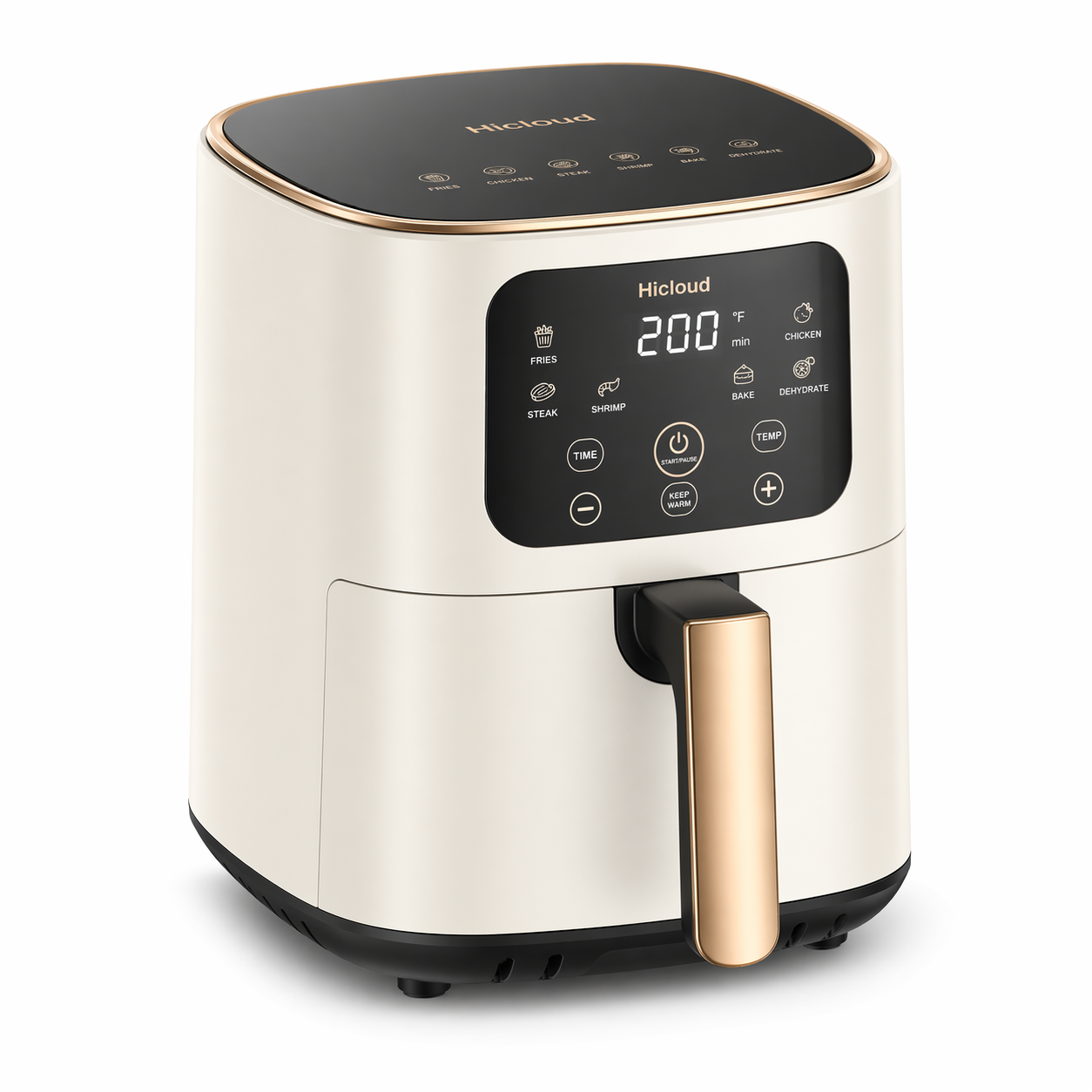 Hicloud 6qt Air Fryer with TurboCrisp Technology, 4-in-1 Compact Countertop Oven with EverGood Ceramic Nonstick Coating