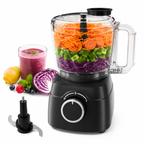 Hicloud 8‑Cup Electric Food Processor, Food Chopper & Meat Grinder for Vegetables, Meat & Nuts, 1‑Speed Plus Pulse Mode, Dishwasher‑Safe Parts