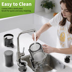 Hicloud 200W Juicer, Cold Press Juicer with 4.4" Large Feed Chute, Electronic 5-Speed Masticating Juicer Machines for Whole Vegetables & Fruits, High-yield Juice Maker, Easy Clean
